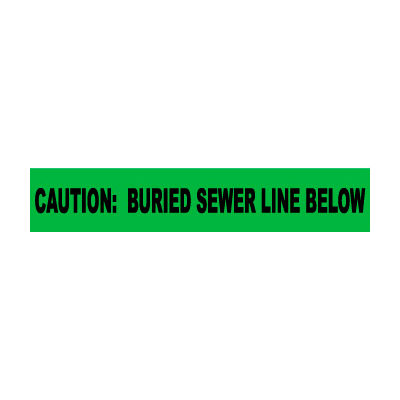 Non-Detectable Underground Warning Tape - Caution Buried Sewer Line Below - 3"W
