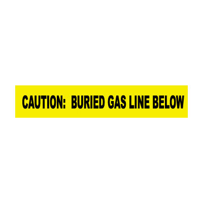 Non-Detectable Underground Warning Tape - Caution Buried Gas Line Below - 3"W