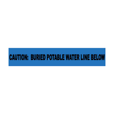 Non-Detectable Underground Warning Tape - Caution Buried Potable Water - 6"W