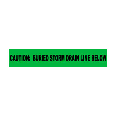 Non-Detectable Underground Warning Tape - Caution Buried Storm Drain Below - 6"W