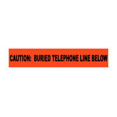 Non-Detectable Underground Warning Tape - Caution Buried Telephone Line - 6"W