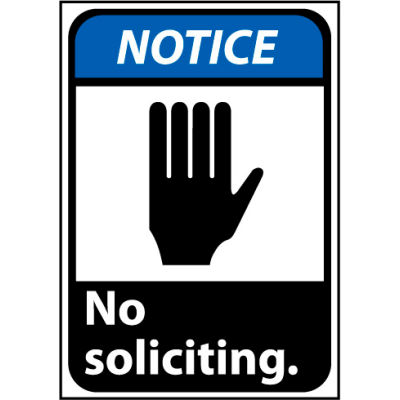 Notice Sign 14x10 Aluminum - No Soliciting
