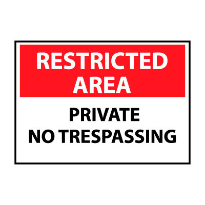 Restricted Area Plastic - Private No Trespassing