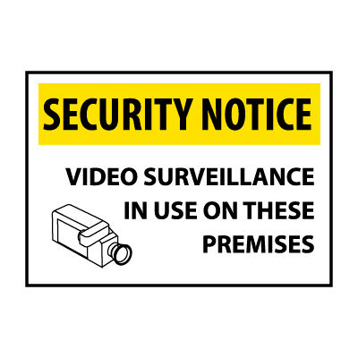 Security Notice Aluminum - Video Surveillance In Use On These Premises