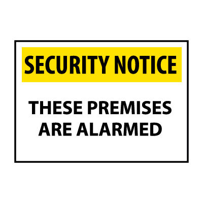 Aluminium Sign These Premises Are Alarmed Metal Notice Home Shop Alarm Security