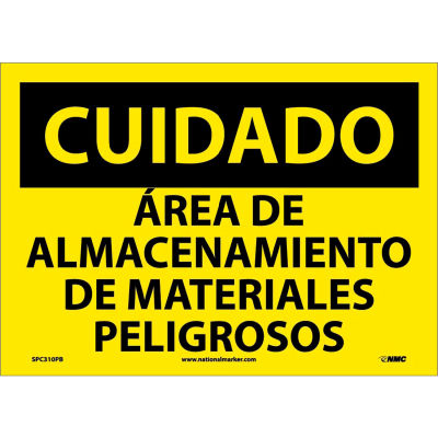Spanish Vinyl Sign - Cuidado Area De Almacenamiento De Materiales ...