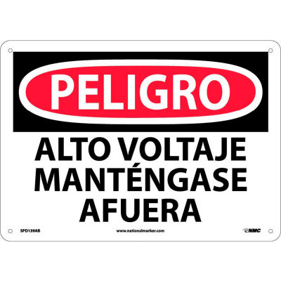 Spanish Aluminum Sign - Peligro Alto Voltaje Mantengase Afuera