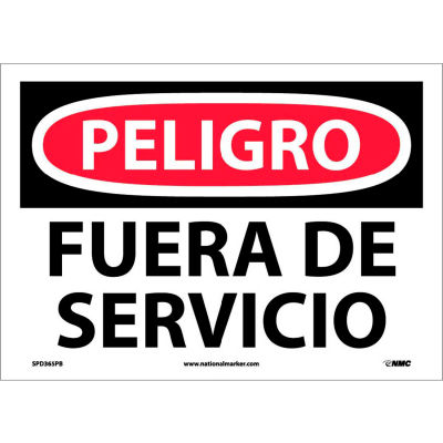 Spanish Vinyl Sign - Peligro Fuera De Servicio