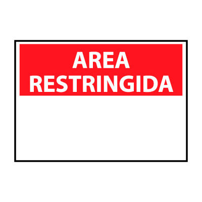 Restricted Area Aluminum - Spanish - Area Restringida Blank with Header Only