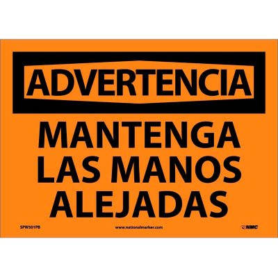 Spanish Vinyl Sign - Advertencia Mantenga Las Manos Alejadas