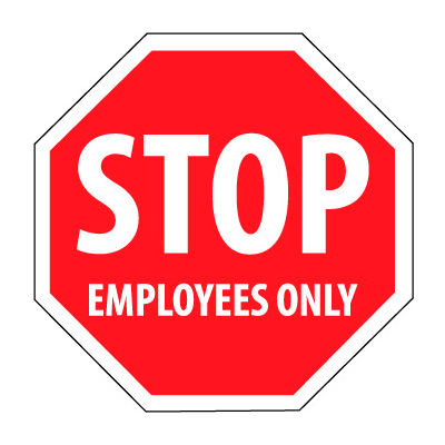 Signs | Access Signs | Security Stop Sign - Stop Employees Only ...