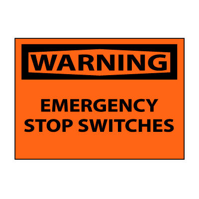 Machine Labels - Warning Emergency Stop Switches