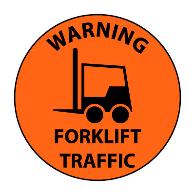 Walk On Floor Sign - Warning Forklift Traffic