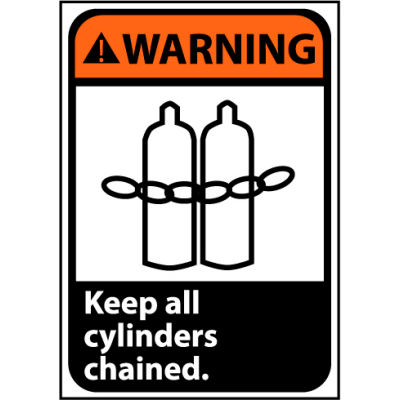 Warning Sign 10x7 Vinyl - Keep All Cylinders Chained