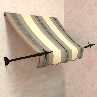 Awntech NO43-8GCK, Spear Arm Awning 8-3/8'W x 4-11/16'H x 2-11/16'D Gray/Cream/Black