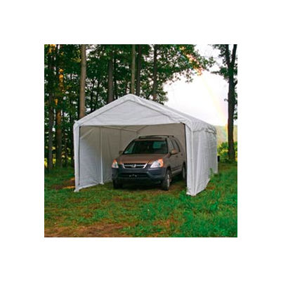 Shelterlogic Super Max™ Canopy With 2-In-1 Encl Kit 23572, 10'W X 20'L, 2" Frame, 8-Leg, White