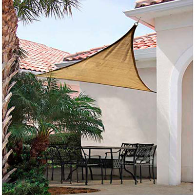 ShelterLogic, 25728, ShadeLogic Sun Shade Sail Triangle 12 ft. x 12 ft. Sand