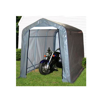 6x10x6'6" Peak Style Shed 4-15"Anchor 1-3/8" Frame - Grey