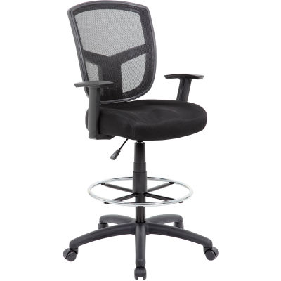 Boss Contract Mesh Drafting Stool - Black