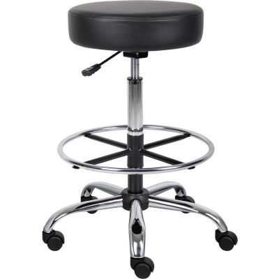 Boss Medical Stool with Footring - Vinyl - Black