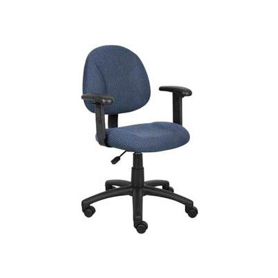 Boss Deluxe Posture Chair with Adjustable Arms Blue