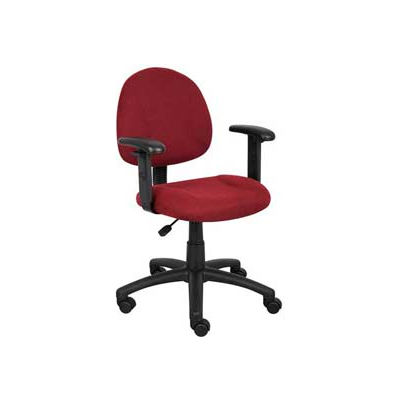 Boss Deluxe Posture Chair with Adjustable Arms Burgundy