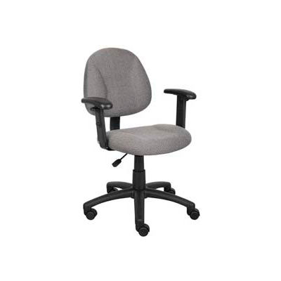 Boss Deluxe Posture Chair with Adjustable Arms Gray