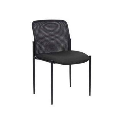 Boss Mesh Reception Guest Chair - Fabric - Mid Back - Black