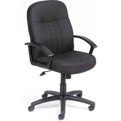 Boss Managers Office Chair with Arms - Fabric - Mid Back - Black