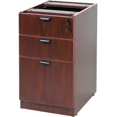 Boss Deluxe Pedestal, Box/Box/File, 15-1/2"W x 22"D, Mahogany