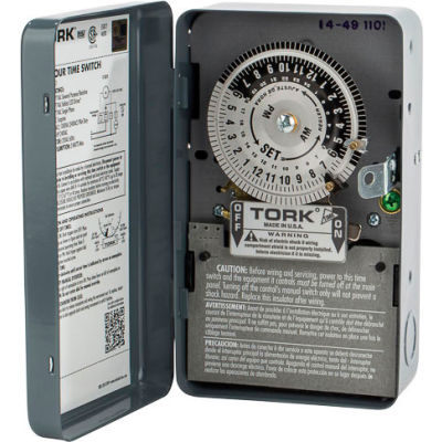 NSI TORK® 1101B 24 Hour Time Switch, 40A, 120V, SPST, Indoor Metal Enclosure, cULus