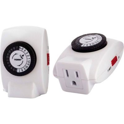 NSI TORK® 402B 24 Hour Plug-In Timer Single Grounded Outlet, 125V, Indoor, 30 Minute Tabs