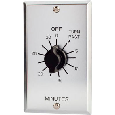NSI TORK® C530M 30 Minute Spring Wound Twist Timer, 125-277V, SPDT, Metal Wallplate