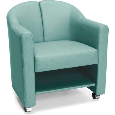 OFM Contour Series Mobile Club Chair, Anti-Microbial/Anti-Bacterial Vinyl, Aqua