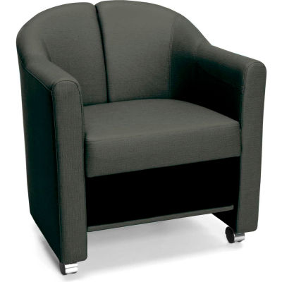 OFM Contour Series Mobile Club Chair, Anti-Microbial/Anti-Bacterial Vinyl, Midnight