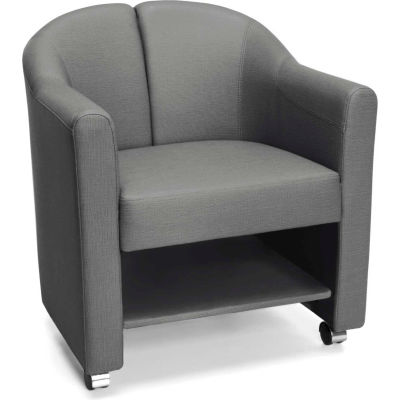 OFM Contour Series Mobile Club Chair, Anti-Microbial/Anti-Bacterial Vinyl, Slate