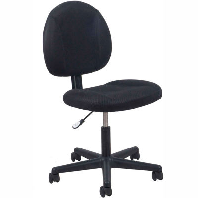 Essentials by OFM ESS-3060 Upholstered Armless Swivel Task Chair, Black