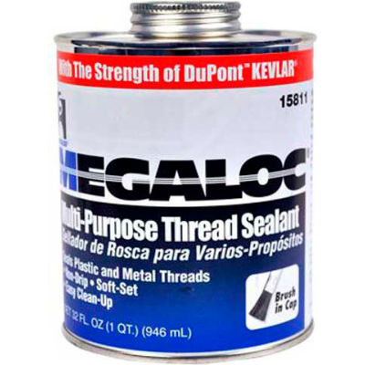 Hercules 15811 Megaloc Thread Sealant - Screw Cap With Brush 32 oz. - Pkg Qty 12