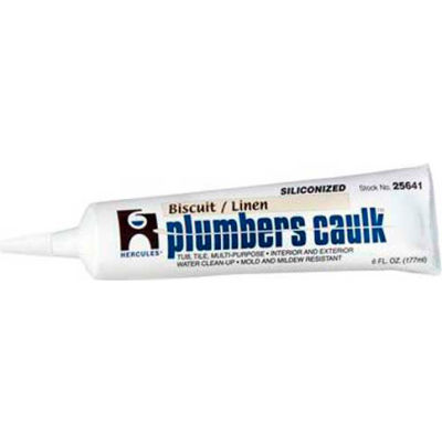 Hercules 25615 Plumbers Caulk - White - Cartridge 11 fl oz. - Pkg Qty 12