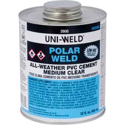 Oatey 2624 2600 Series Polar-Weld PVC All Weather Cement 1 Gallon - Pkg Qty 6