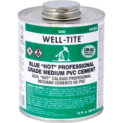 Oatey 3046S 3000 Series Well-Tite Pvc Medium "Hot" Blue Cement 16 oz. - Pkg Qty 24