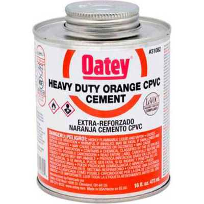 Oatey 31084 CPVC Heavy Duty Orange Solvent Cement - Wide Mouth Can 1 gallon - Pkg Qty 6