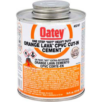 Oatey 32167 Orange Lava CPVC Cut-In Cement 16 oz. - Pkg Qty 24