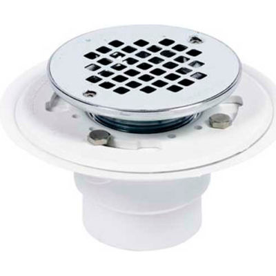 Oatey 42219 2" Or 3" PVC Drain With Round SS Screw-Tite Strainer and Chrome Plated Brass Barrel - Pkg Qty 12
