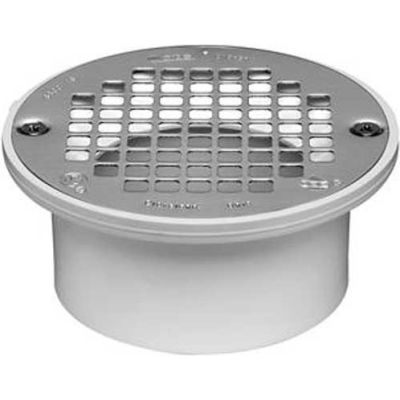 Oatey 43583 3" Or 4" PVC General Purpose Drain with 5" Stainless Steel Screw-Tite Strainer - Pkg Qty 12