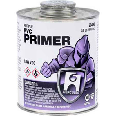 Hercules 60420 Primer For PVC And CPVC - Purple - Dauber In Cap 32 oz. - Pkg Qty 12
