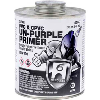 Hercules 60447 Unpurple Primer For PVC And CPVC - Jumbo Dauber In Cap 32 oz. - Pkg Qty 12