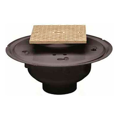 Oatey 74142 2" PVC Adjustable Commercial Cleanout with 6" Brass Cover & Square Ring