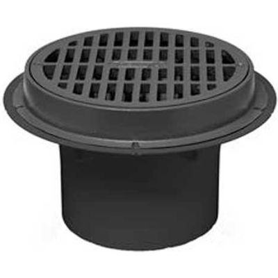 Oatey 76044 4" PVC Sediment Drain, Cast Iron Grate without Bucket
