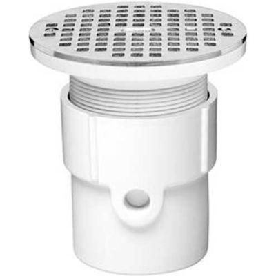 Oatey 82059 4" ABS Hub Base General Purpose Drain with 5" Nickel Grate
